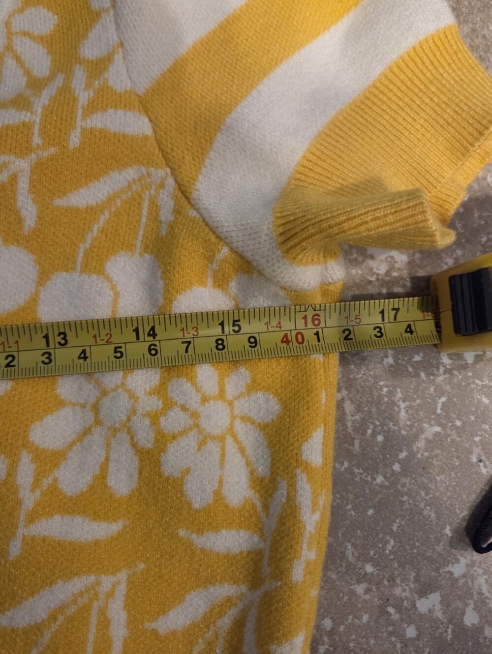 Anthropologie Women's Maeve Yellow Floral Boho Sweater Top | Open Back | Sz XS - Picture 12 of 13